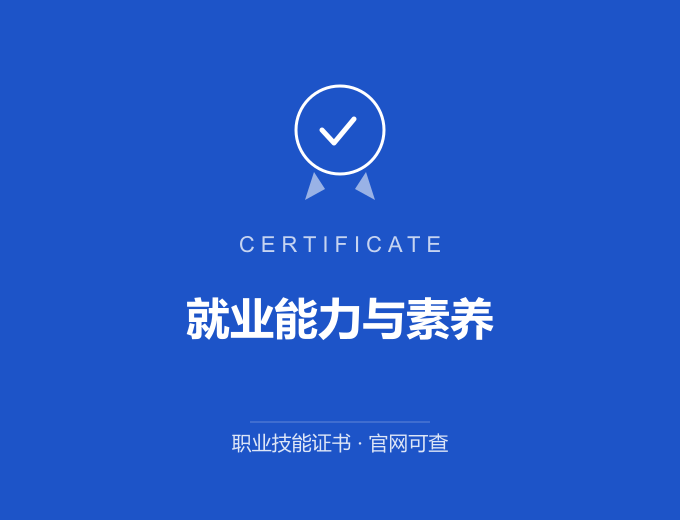南京就业能力与素养证书 蓝色证书封面 职业技能证书 发证机构官网可查